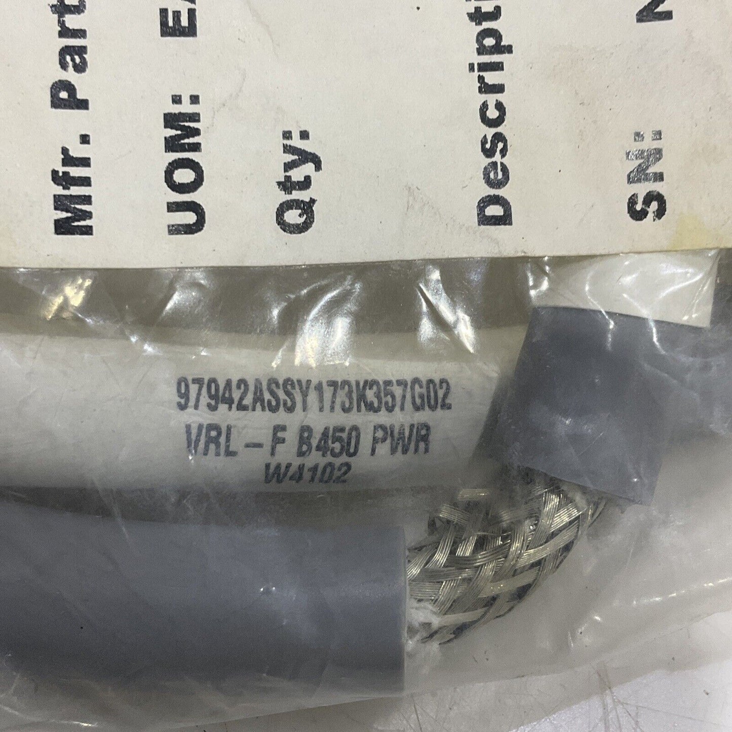 TURCK 12976 U2-16501 CABLE ASSEMBLY W4102 VRL-F PANEL U450 VRL-F B450 U3S