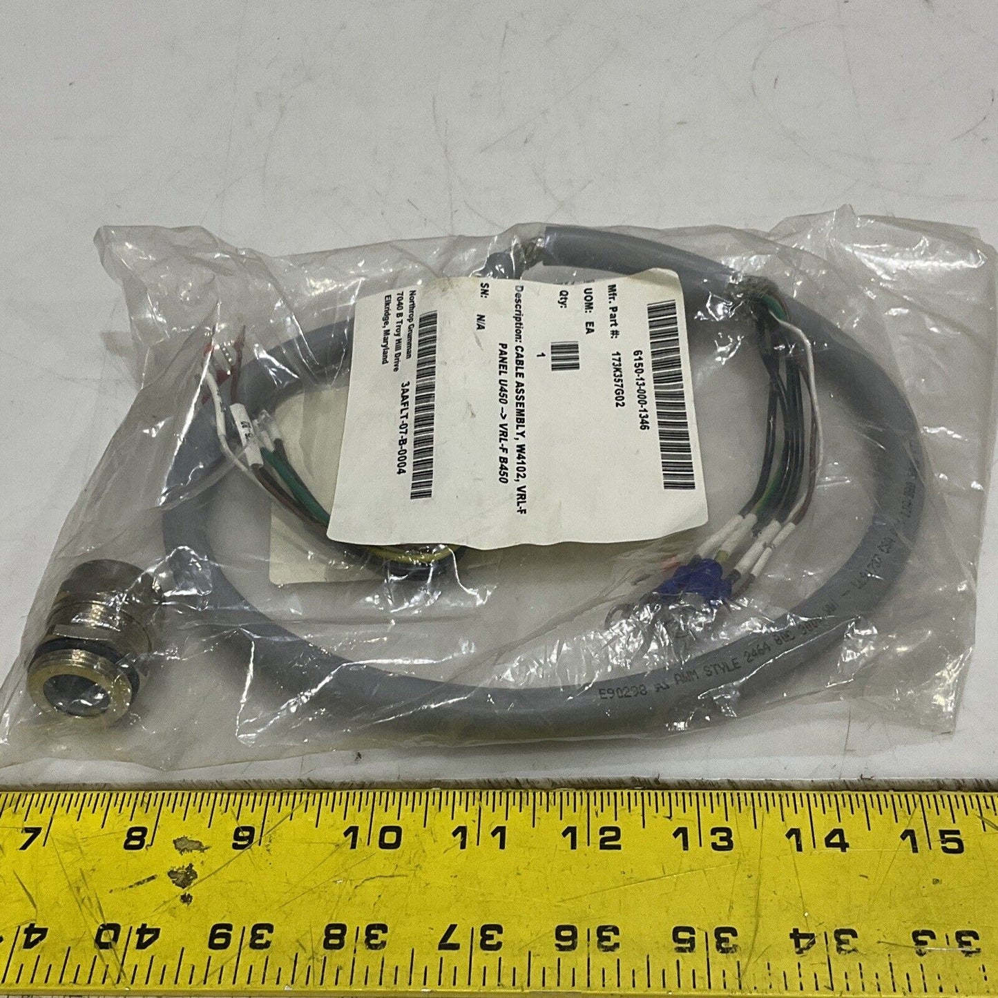 TURCK 12976 U2-16501 CABLE ASSEMBLY W4102 VRL-F PANEL U450 VRL-F B450 U3S