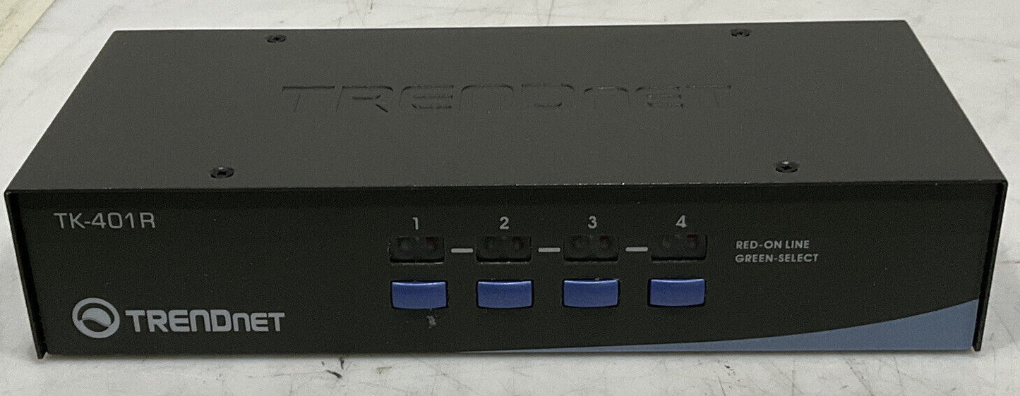TRENDNET TK-401R 4 PORT PS/2 RACK MOUNT KMV SWITCH U3S