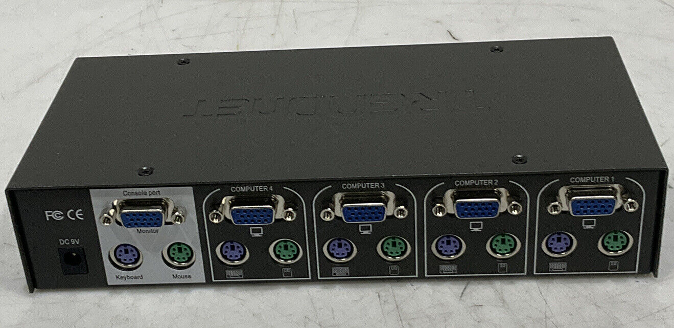 TRENDNET TK-401R 4 PORT PS/2 RACK MOUNT KMV SWITCH U3S