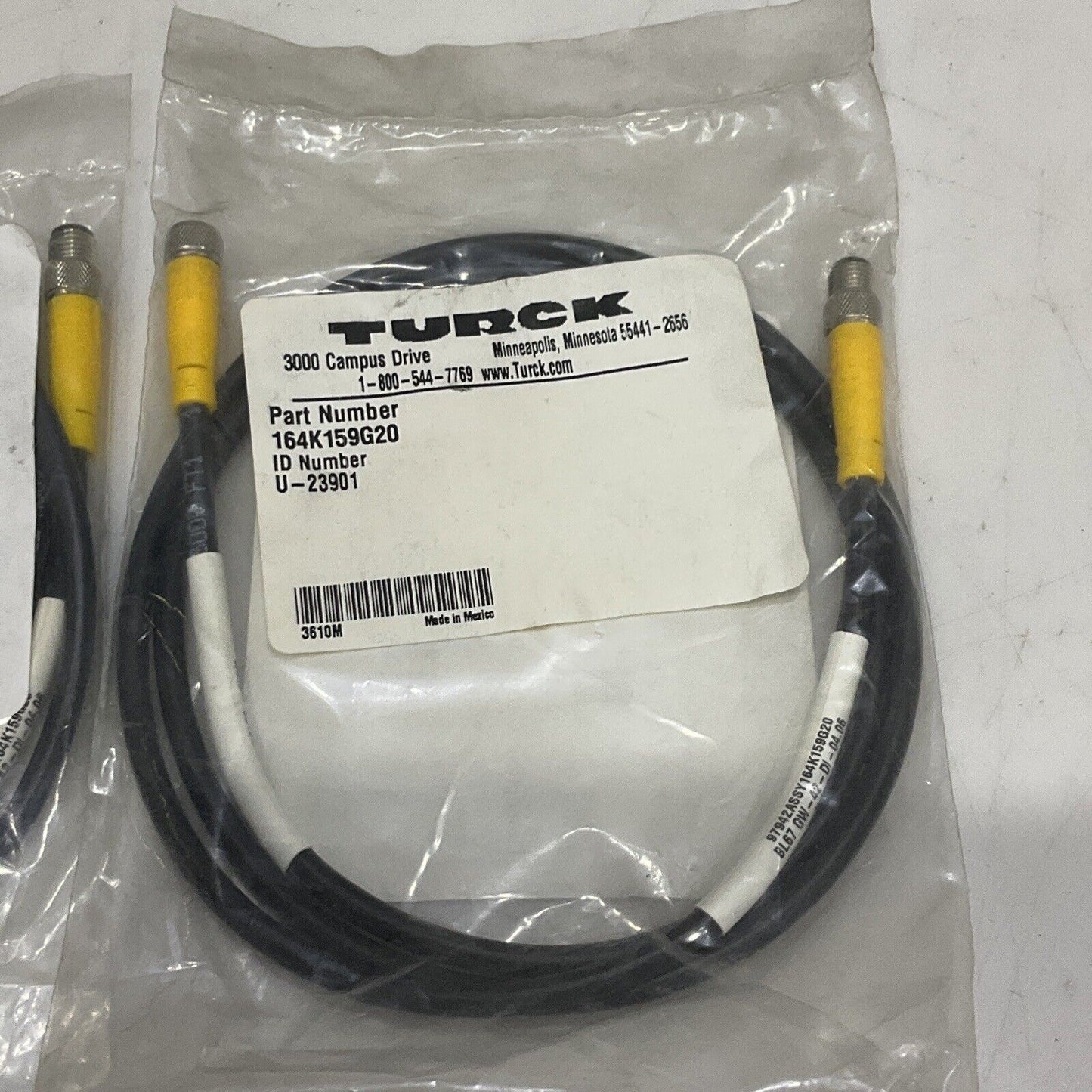 TURCK U-23901 164K159G20 CABLE ASSEMBLY W439 ACT JUST ENTRY GAT LOT OF 2 U3S