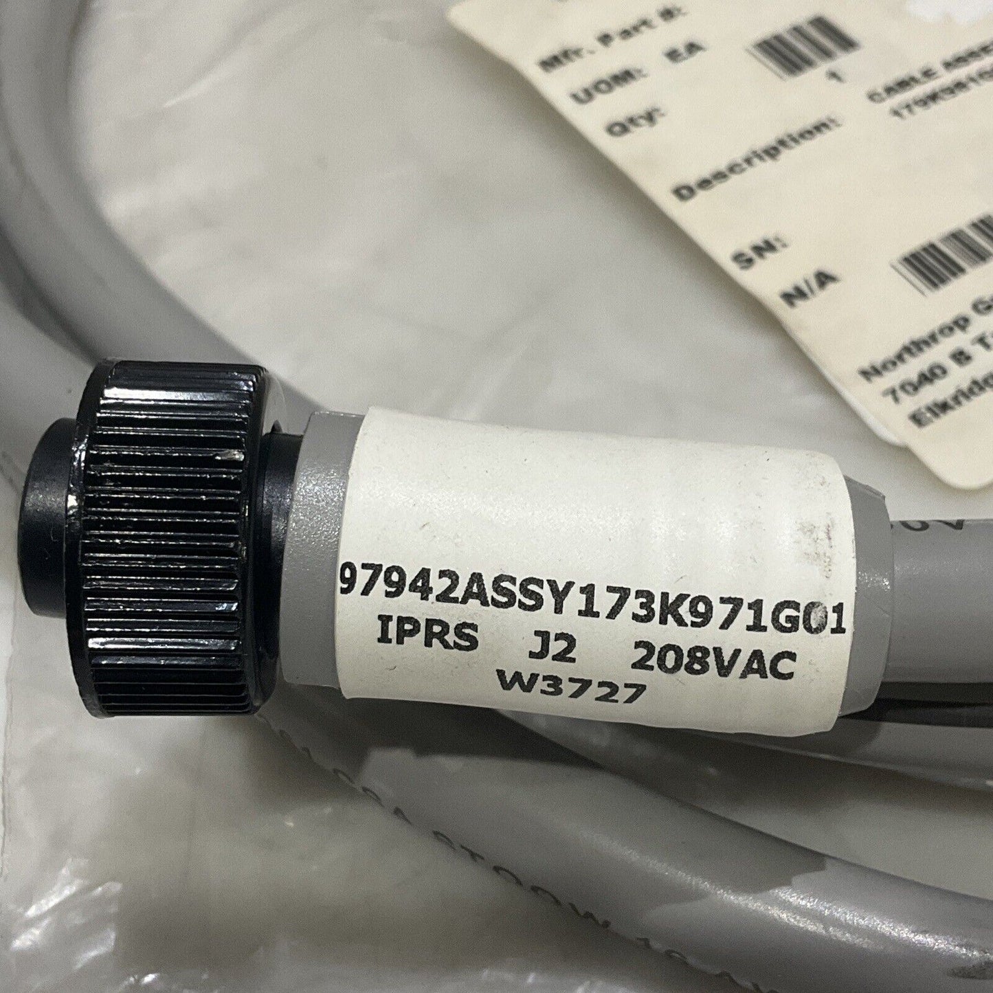 BRADPOWER 103000A45M030 CABLE ASSEMBLY W3727 W3762 179K981G01-P1 U3S