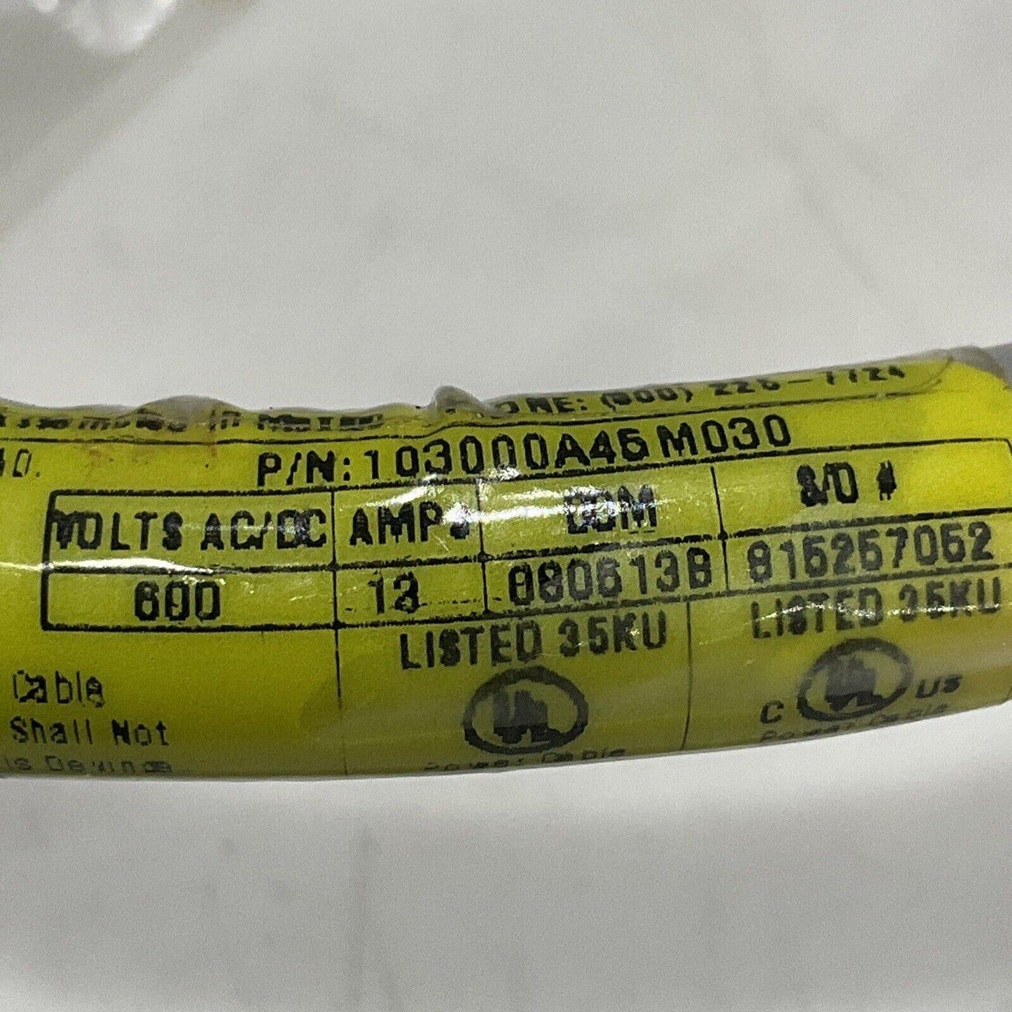 BRADPOWER 103000A45M030 CABLE ASSEMBLY W3727 W3762 179K981G01-P1 U3S