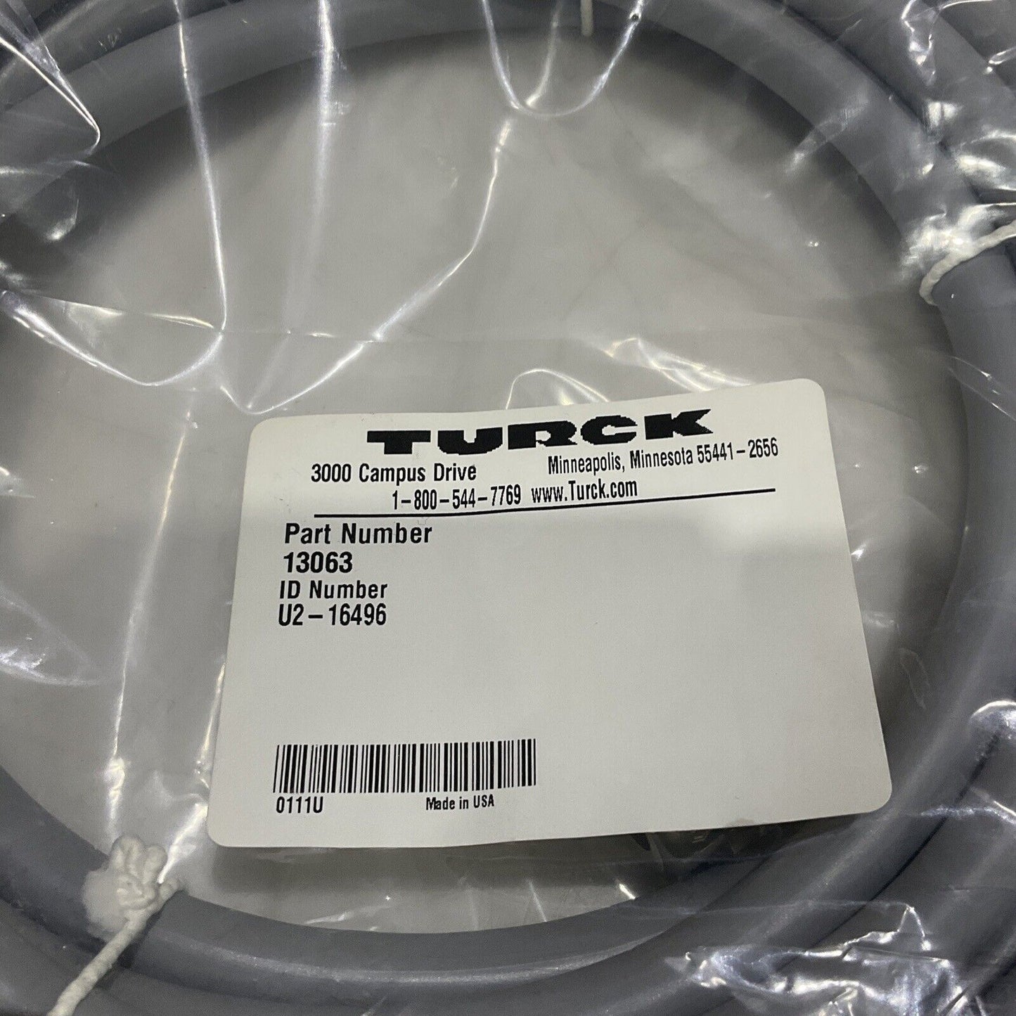 TURCK U2-16496 13063 CABLE ASSEMBLY W4008 0111 MAKER MP U213 U3S