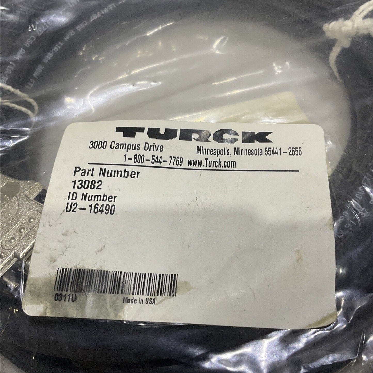 TURCK U2-16490 13082 CABLE ASSEMBLY RESOLVER W4054 INDUCT MP U550 X7 U3S