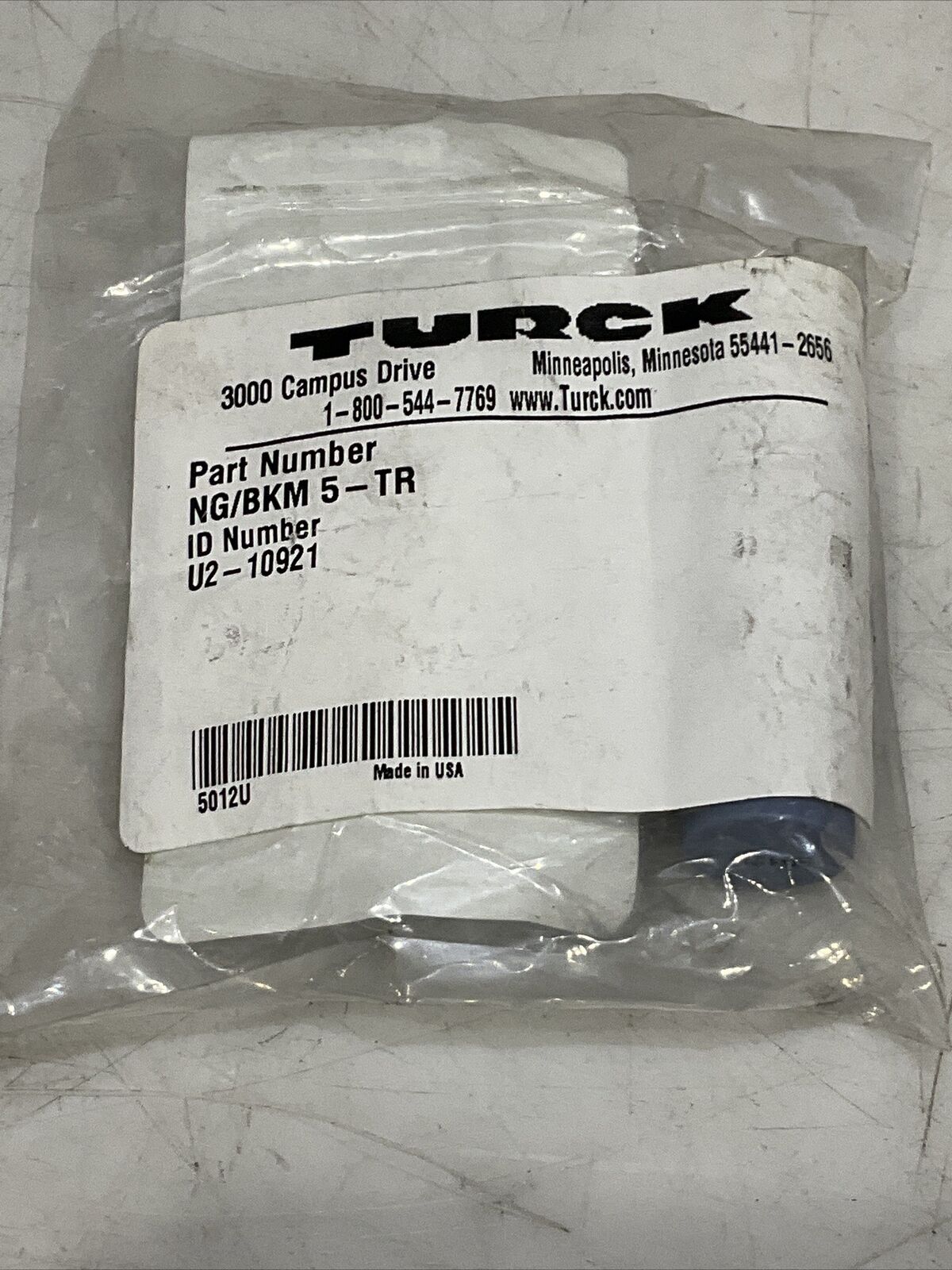 TURCK MG/BKM 5-TR U2-10921 CONNECTOR U3S