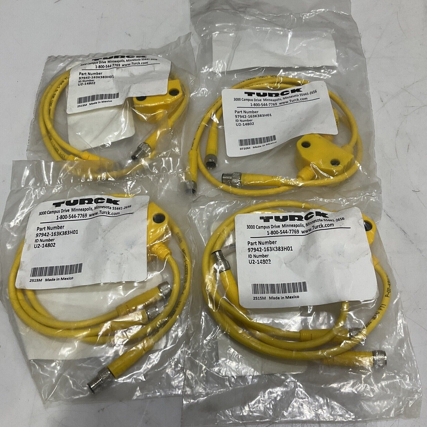 TURCK U2-14802 97942-163K383H01 CABLE ASSEMBLY LOT OF 5 U3S