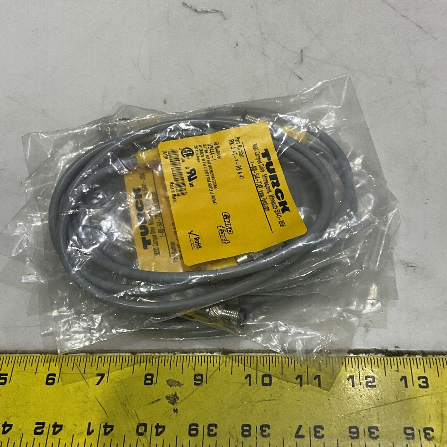 TURCK RK 4.4T-1-RS 4.4T U2444-1 ACTUATOR AND SENSOR CABLE LOT OF 5 U3S