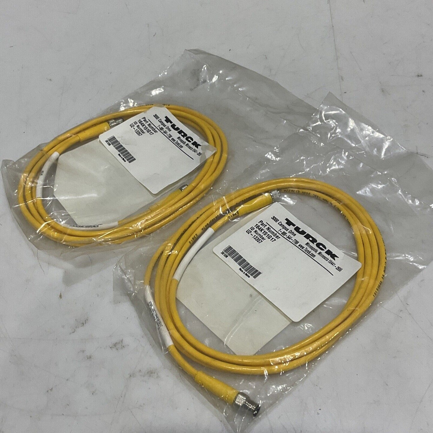 TURCK U2-13357 164K151G17 CABLE ASSEMBLY W159 VRT BIN ROTATE LOT OF 2 U3S
