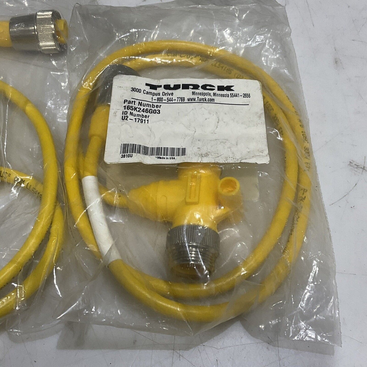 TURCK U2-17911 CABLE ASSEMBLY W447 ACT BL67 PWR LOT OF 2 U3S
