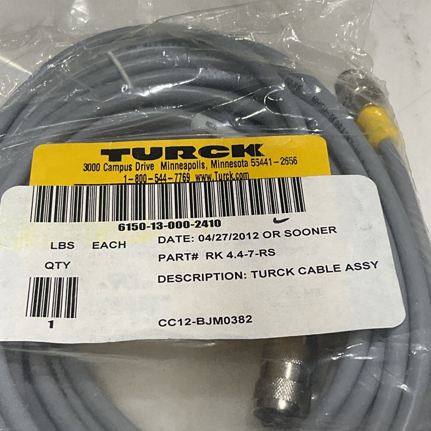 TURCK RK 4.4-7-RS CABLE ASSEMBLY U3S