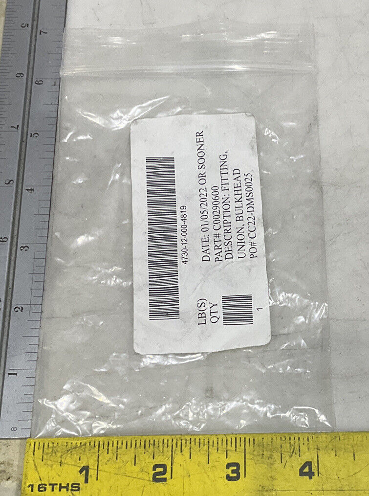NORGREN C00290600 BULKHEAD UNION FITTING 6MM TUBE LOT OF 14 U3S