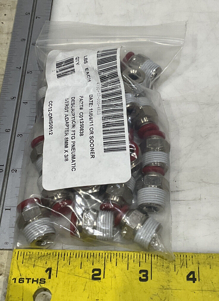 C01250838 COMPRESSED AIR FITTING 8MMX3/8 LOT OF 23 U3S
