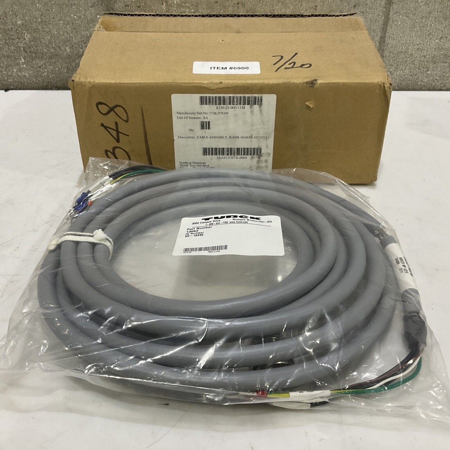 TURCK 13063 U2-16496 CABLE ASSEMBLY W4008 MAKER MPU213 U3S
