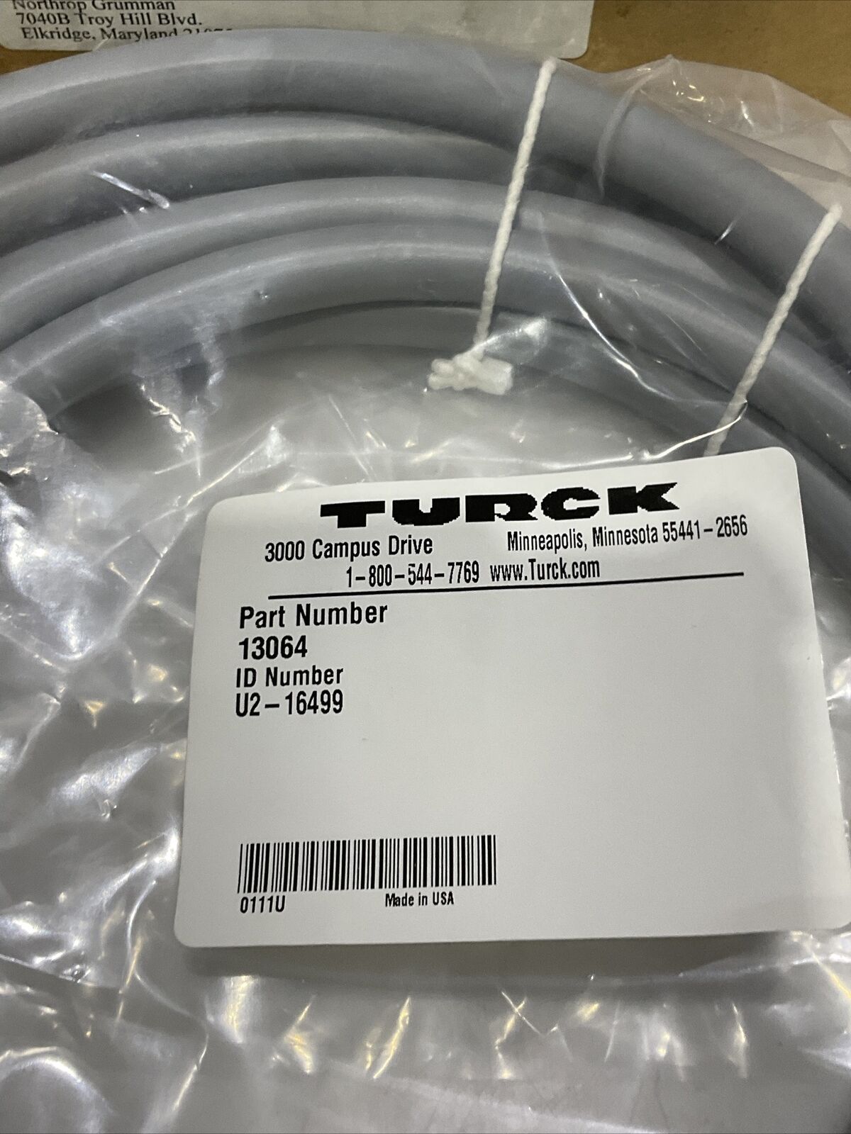 TURCK U2-16499 13064 CABLE ASSEMBLY W4056 INDUCT MP U500 U3S