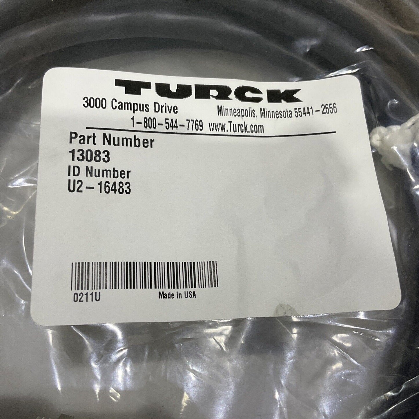 TURCK 13083 U2-16483 RESOLVER CABLE ASSEMBLY RESOLVER W4055 U3S