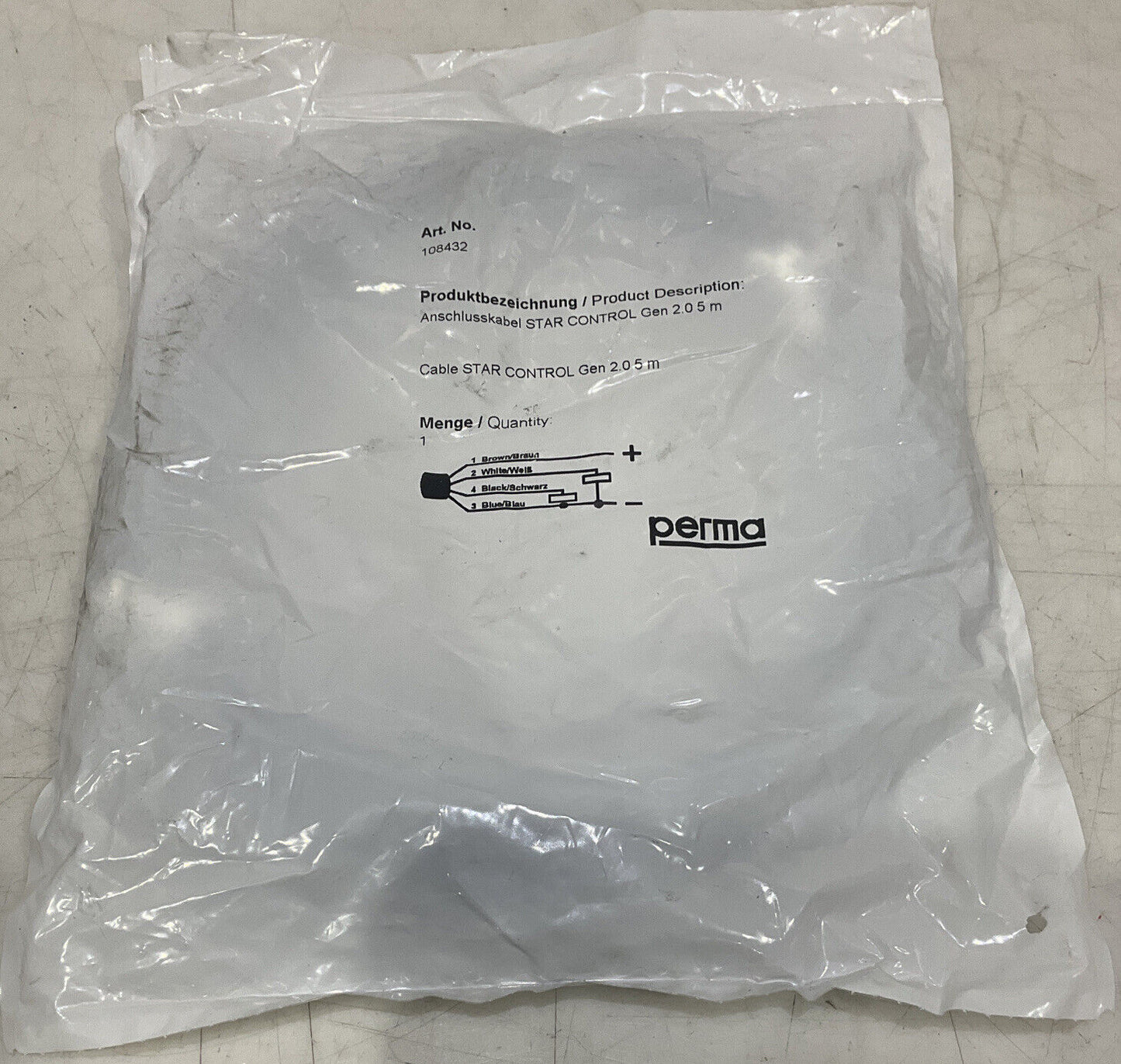 PERMA 108432 STAR CONTROL GEN 2.05 M CABLE U3S