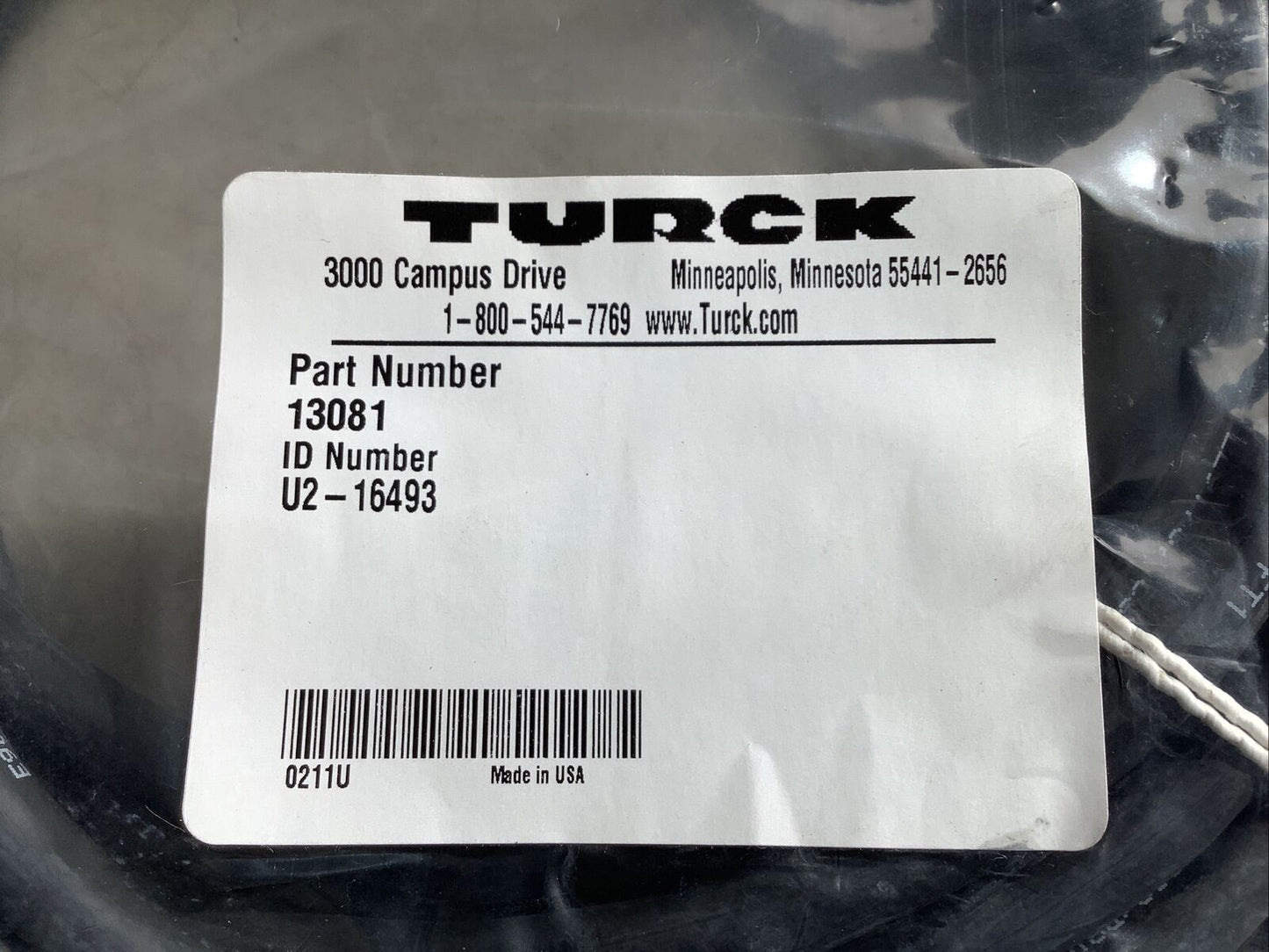 TURCK 13081 U2-16493 CABLE ASSEMBLY U3S