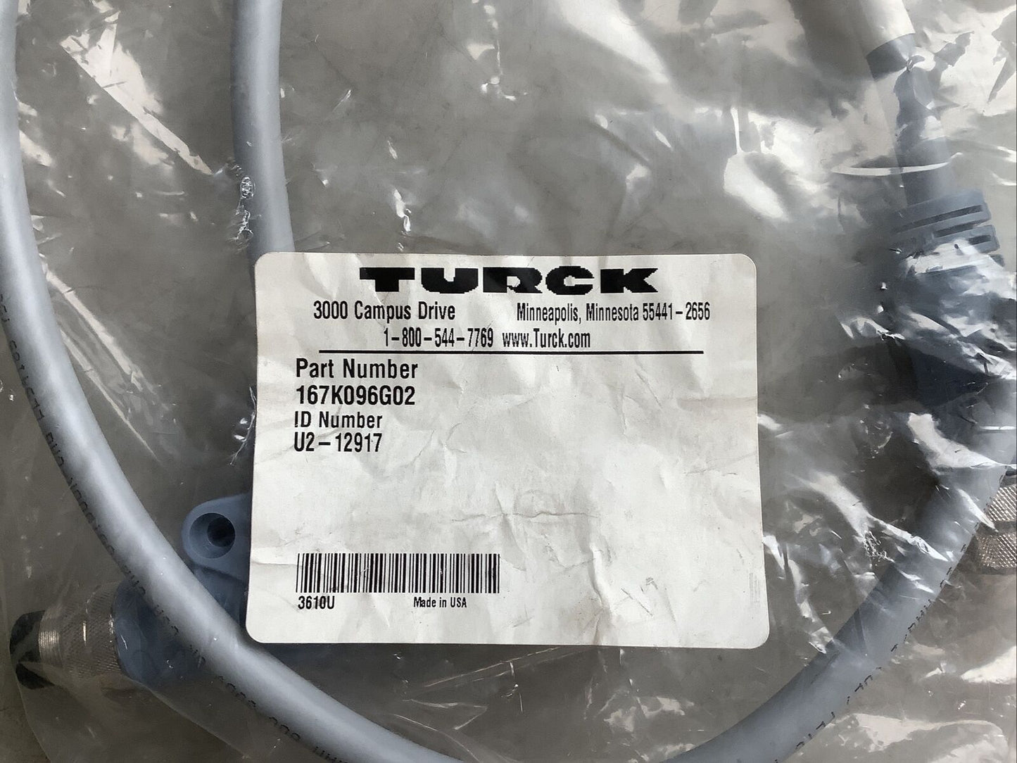TURCK 167K096G02 U2-12917 CABLE ASSEMBLY U3S