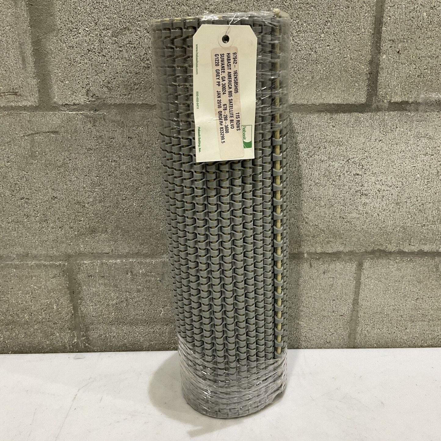 HABASIT AMERICA G1220 MODULAR BELTING 115 ROWS GRAY PP 18 IN X 58 IN U3S