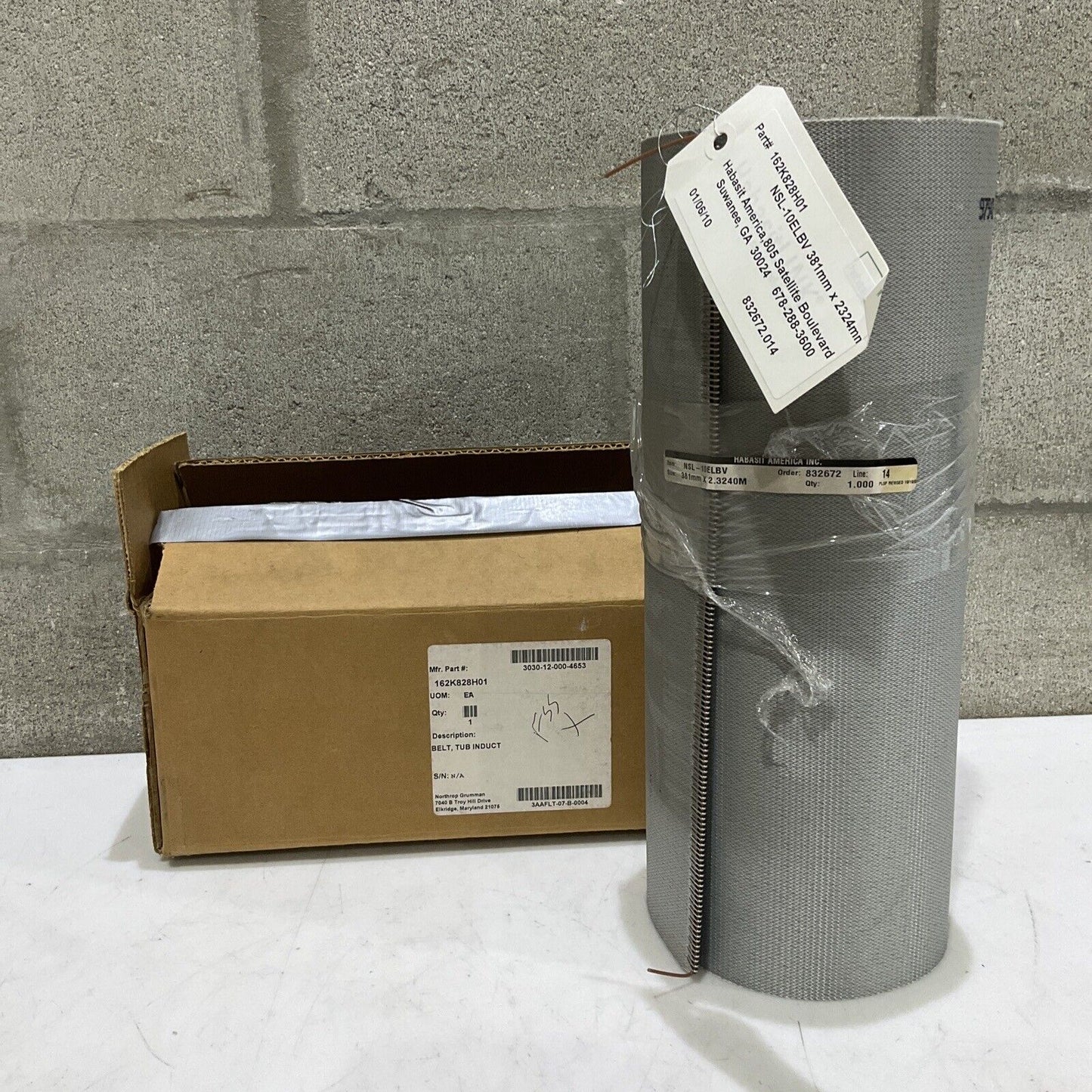 HABASIT AMERICA NSL-10ELBV TUB INDUCT BELT 15 IN X 91 IN U3S