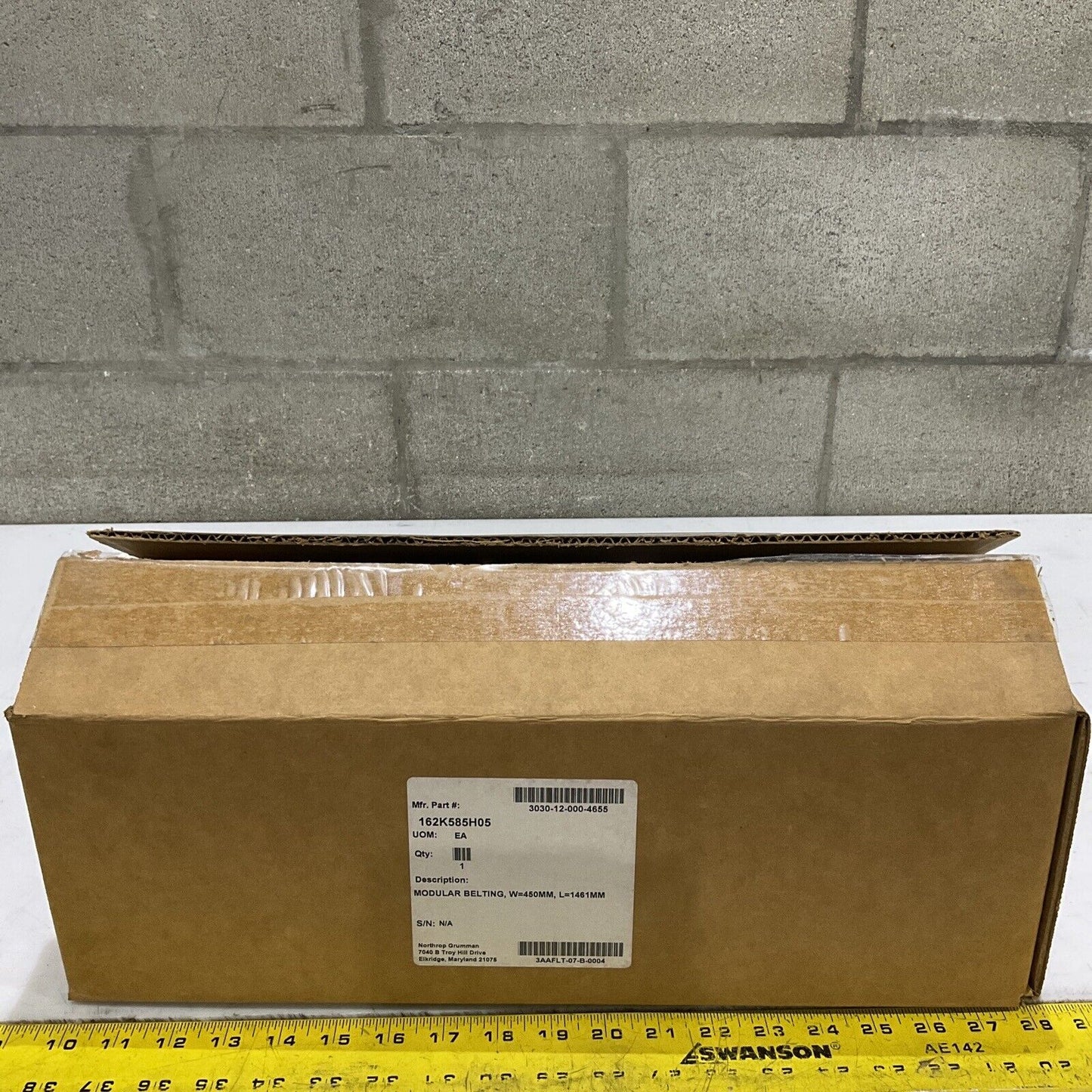 HABASIT AMERICA G1220 MODULAR BELTING 115 ROWS GRAY PP 18 IN X 58 IN U3S