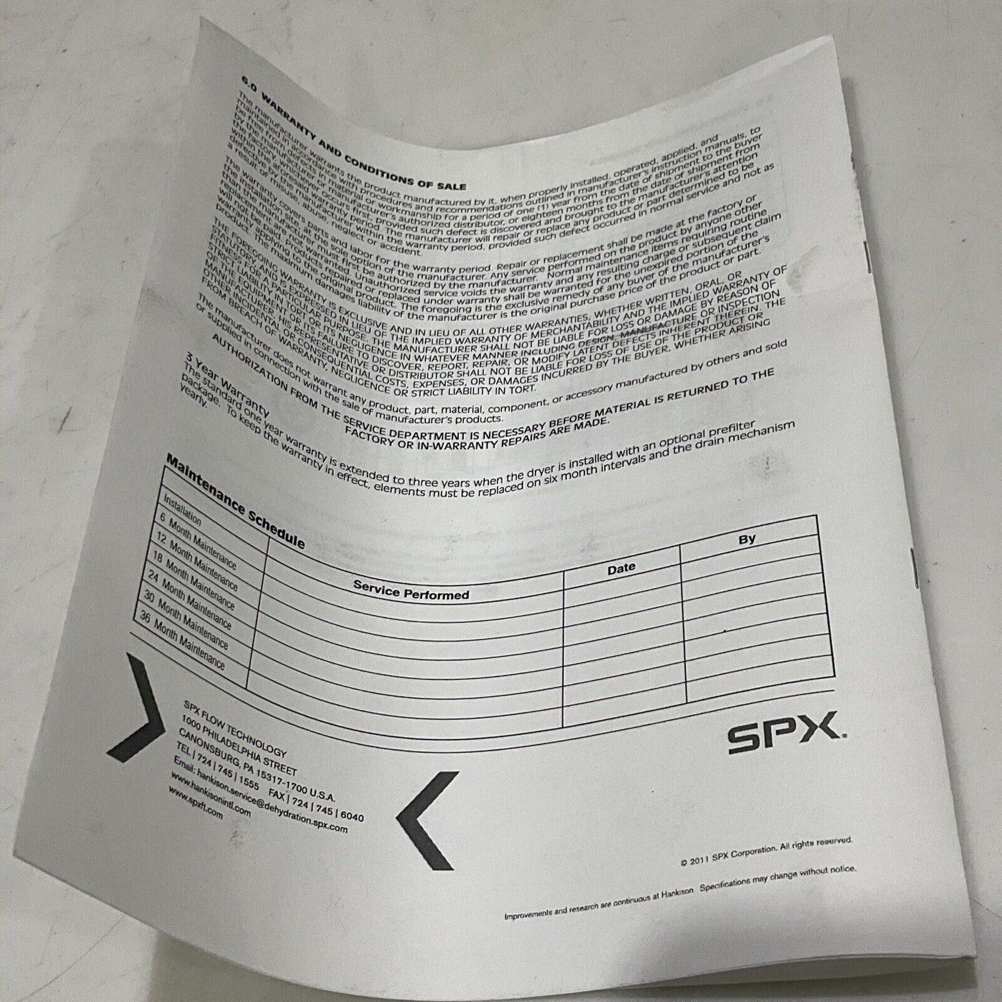 SPX HANKINSON HMD20-6 MEMBRANE AIR DRYER 175 PSIG/ 12 BAR 150 F U3S