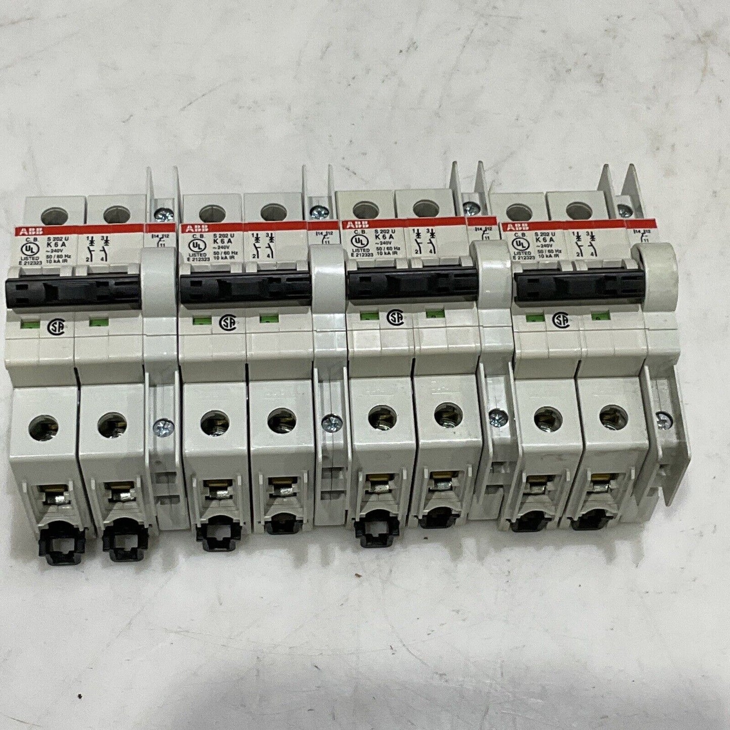 ABB S 202 U K 6 A CIRCUIT BREAKER 240 V 50/60HZ 2 POLE LOT OF 4 U3S