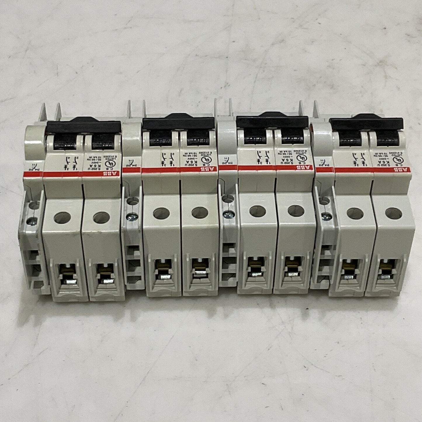 ABB S 202 U K 6 A CIRCUIT BREAKER 240 V 50/60HZ 2 POLE LOT OF 4 U3S