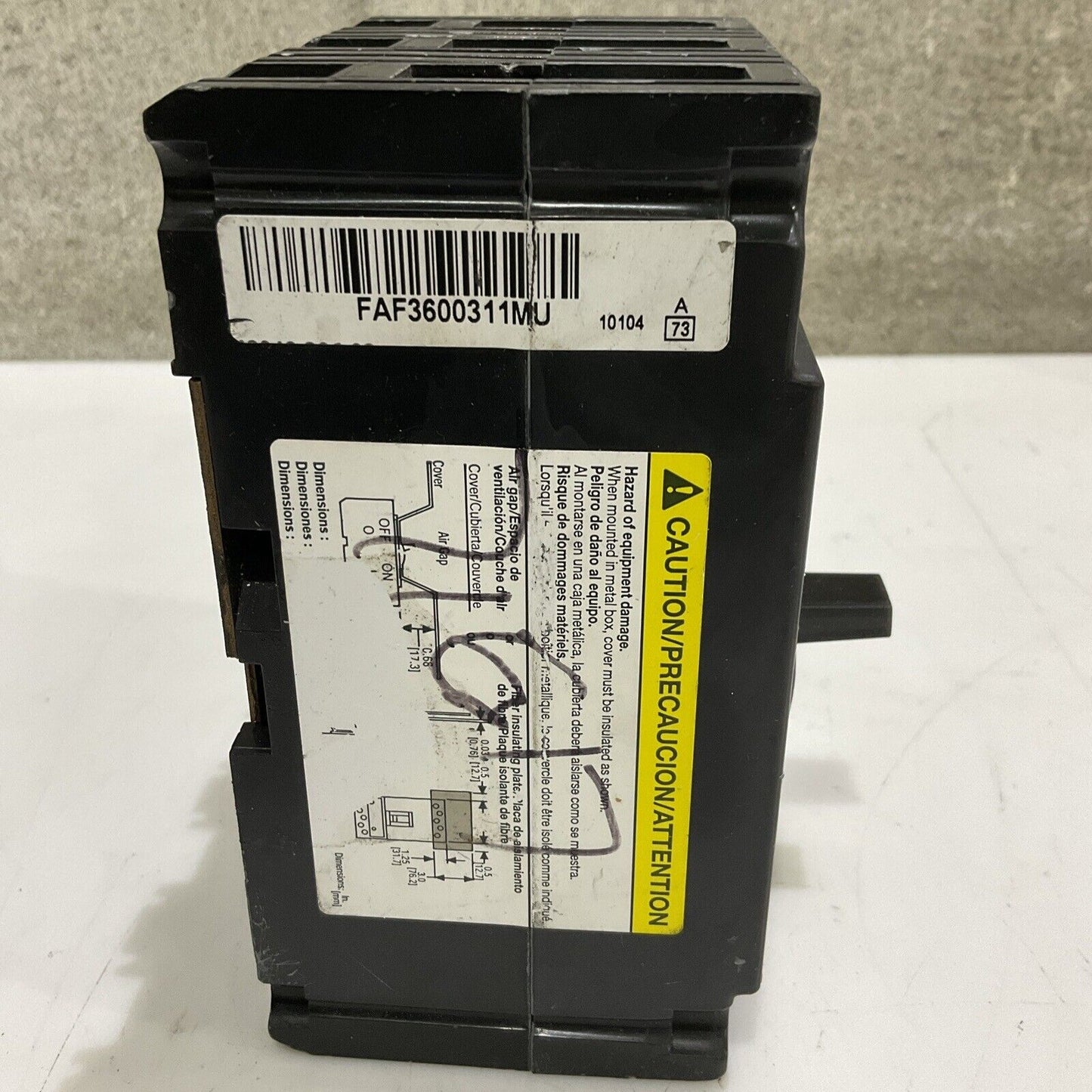 SQUARE D MAG-GARD FH 3 A FHP3600311M CIRCUIT BREAKER 600V U4M