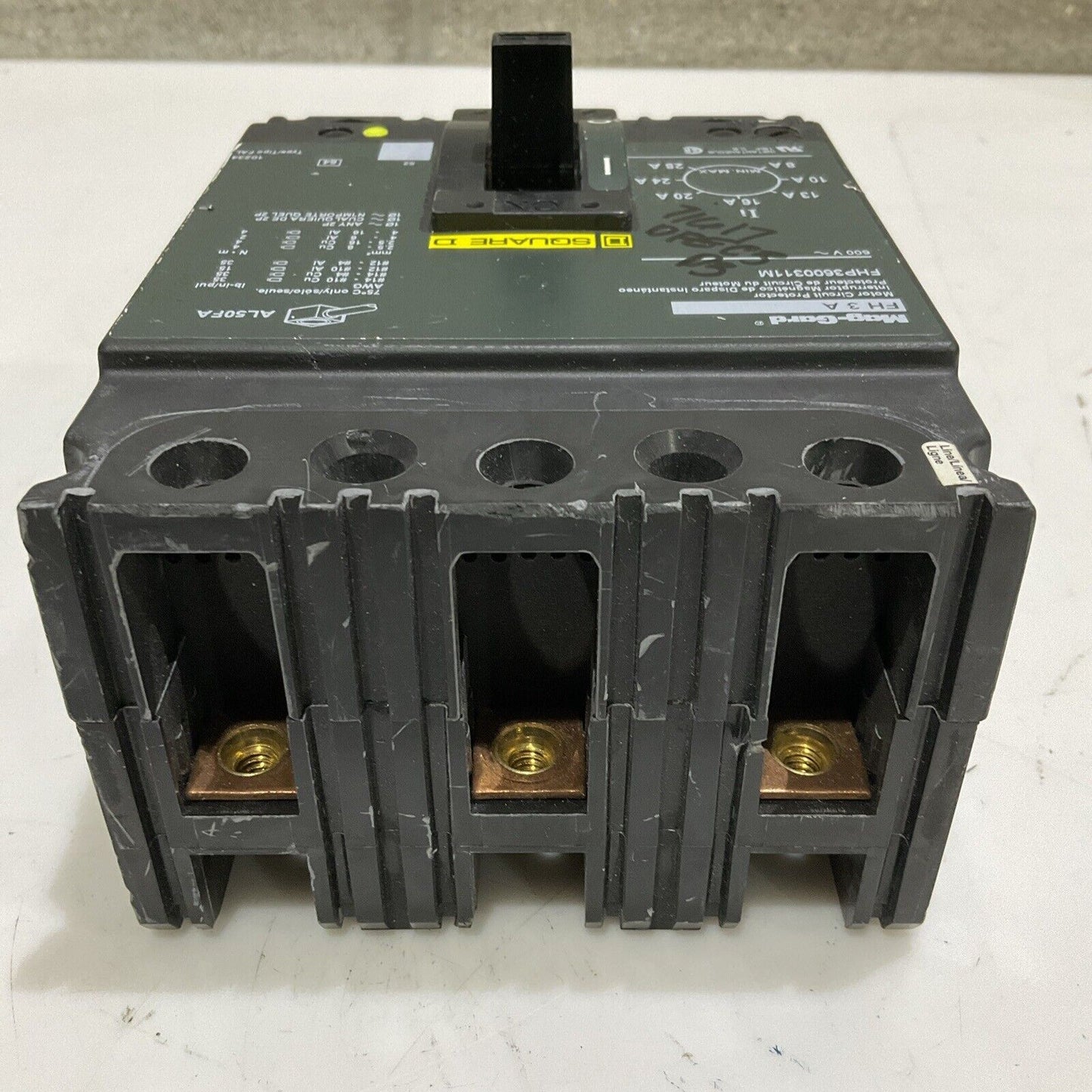 SQUARE D MAG-GARD FH 3 A FHP3600311M CIRCUIT BREAKER 600V U4M