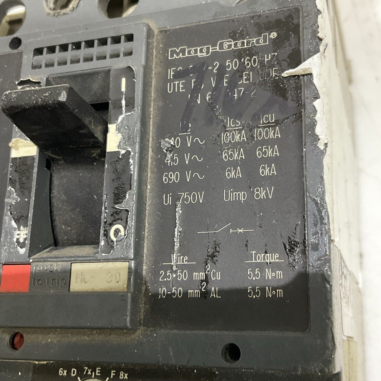 SQUARE D MAG-GARD GJL36030M04 POWERPACT CIRCUIT BREAKER 30A 3P U4M