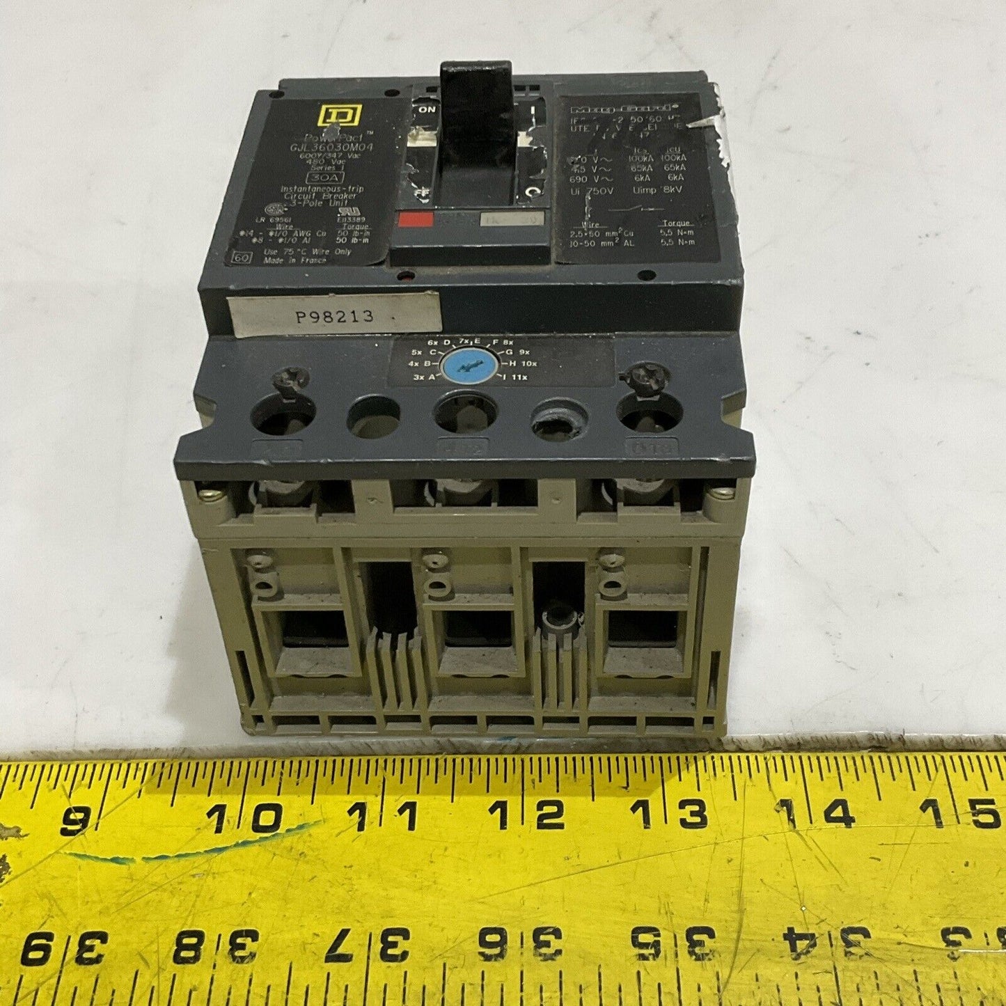 SQUARE D MAG-GARD GJL36030M04 POWERPACT CIRCUIT BREAKER 30A 3P U4M