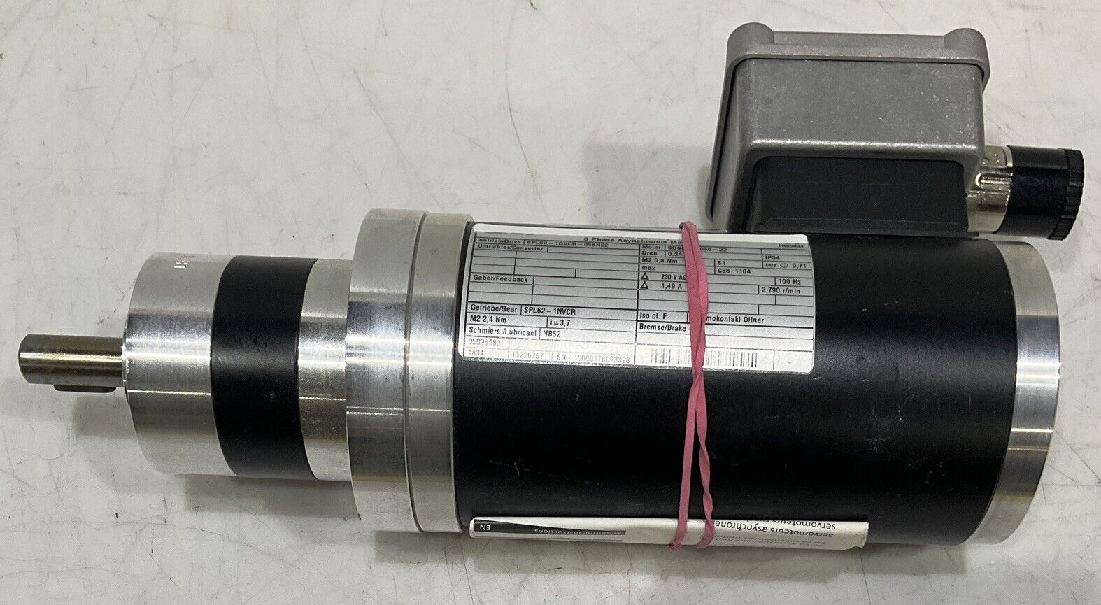 lenze geared motor LENZE SPL62-1GVCR-056N22 3 PHASE ASYNCHRONUS SERVO GEAR MOTOR U3S –  Industrial Garage Sales