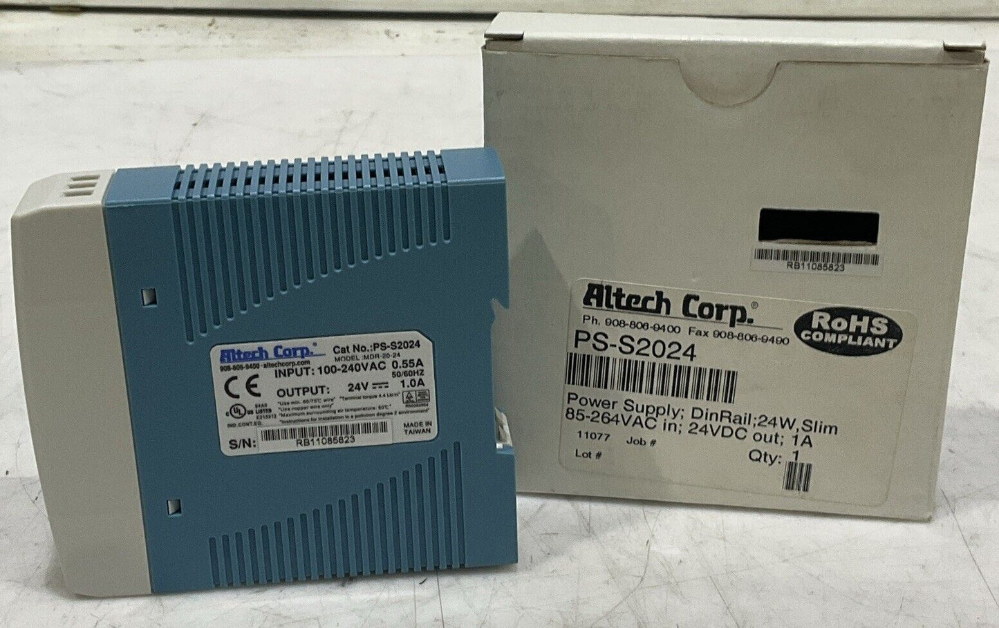 ALTECH CORP PS-S2024 POWER SUPPLY 100-240VAC 50/60 HZ U3S