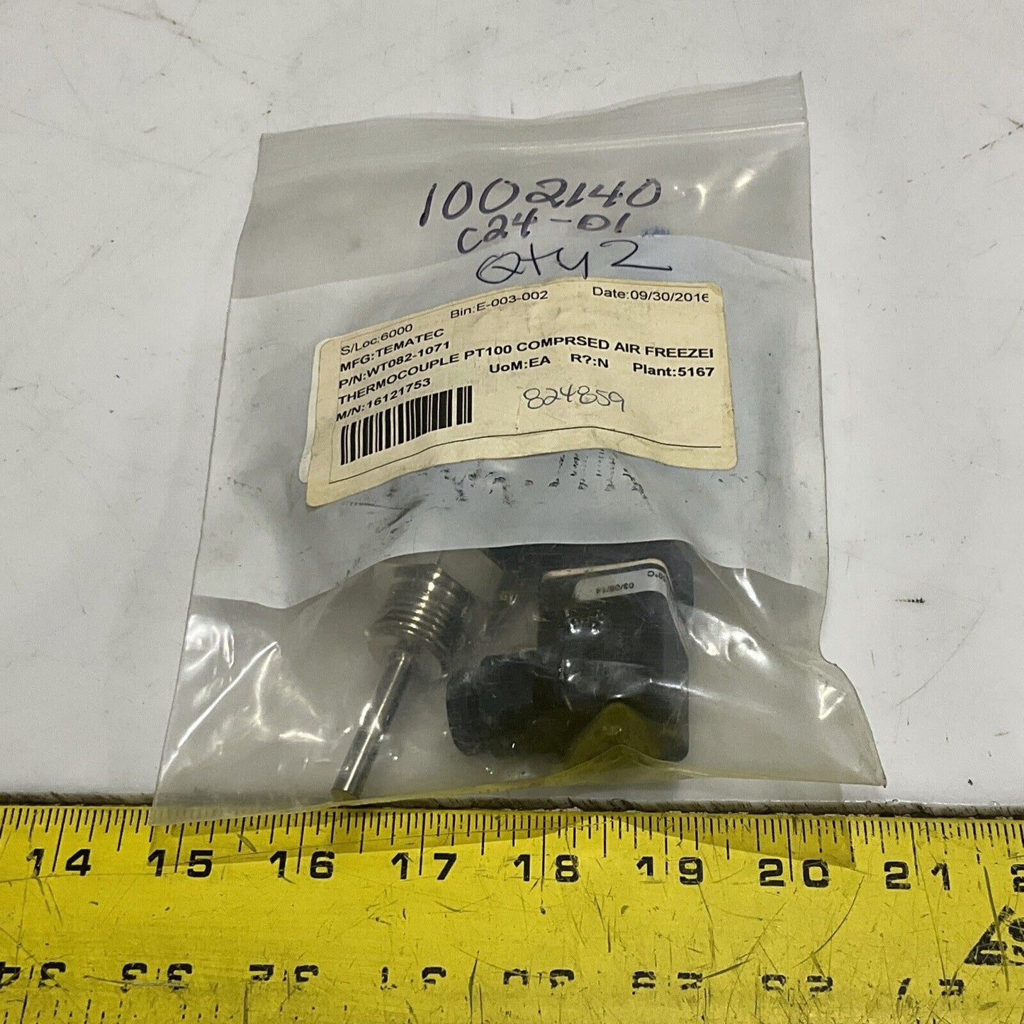 TEMATIC WT082-1071 16121753 THERMOCOUPLE PT100 COMPRSED AIR FREEZER LOT OF 2U4M