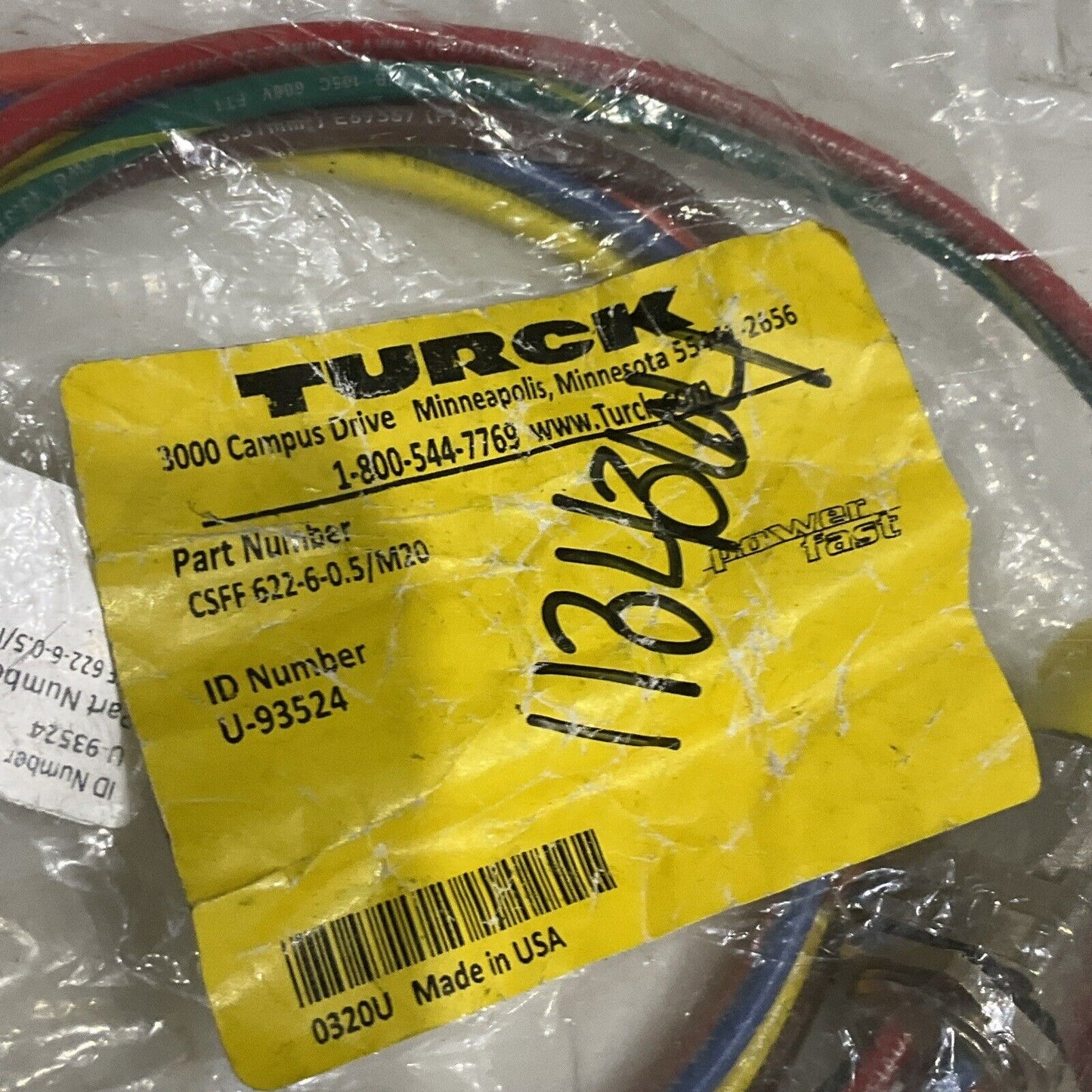 TURCK CSFF 633-6-0.5/M20 U-93524 POWER FAST CONNECTOR U4M