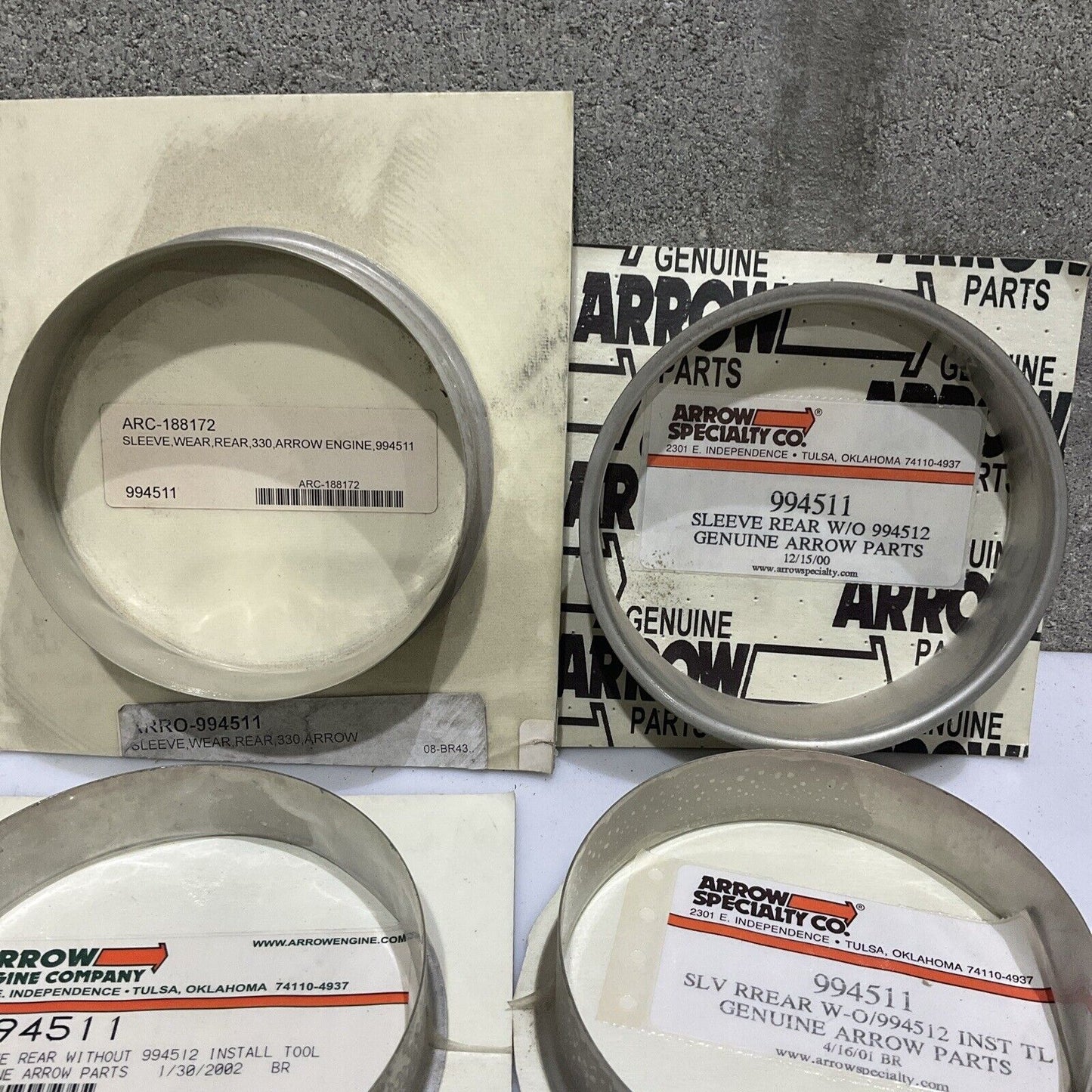 ARROW ENGINE CO. 994511 REAR WEAR SLEEVE 330 LOT OF 6 U4M