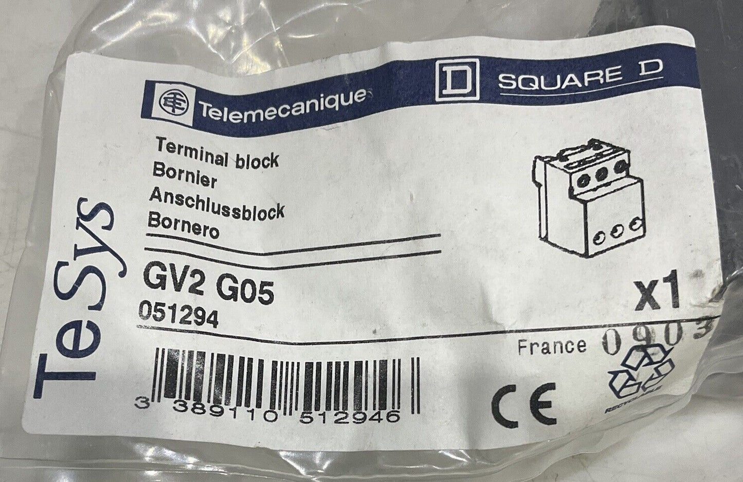 TELEMECANIQUE SQUARE D GV2-G05 051294 TERMINAL BLOCK U3S