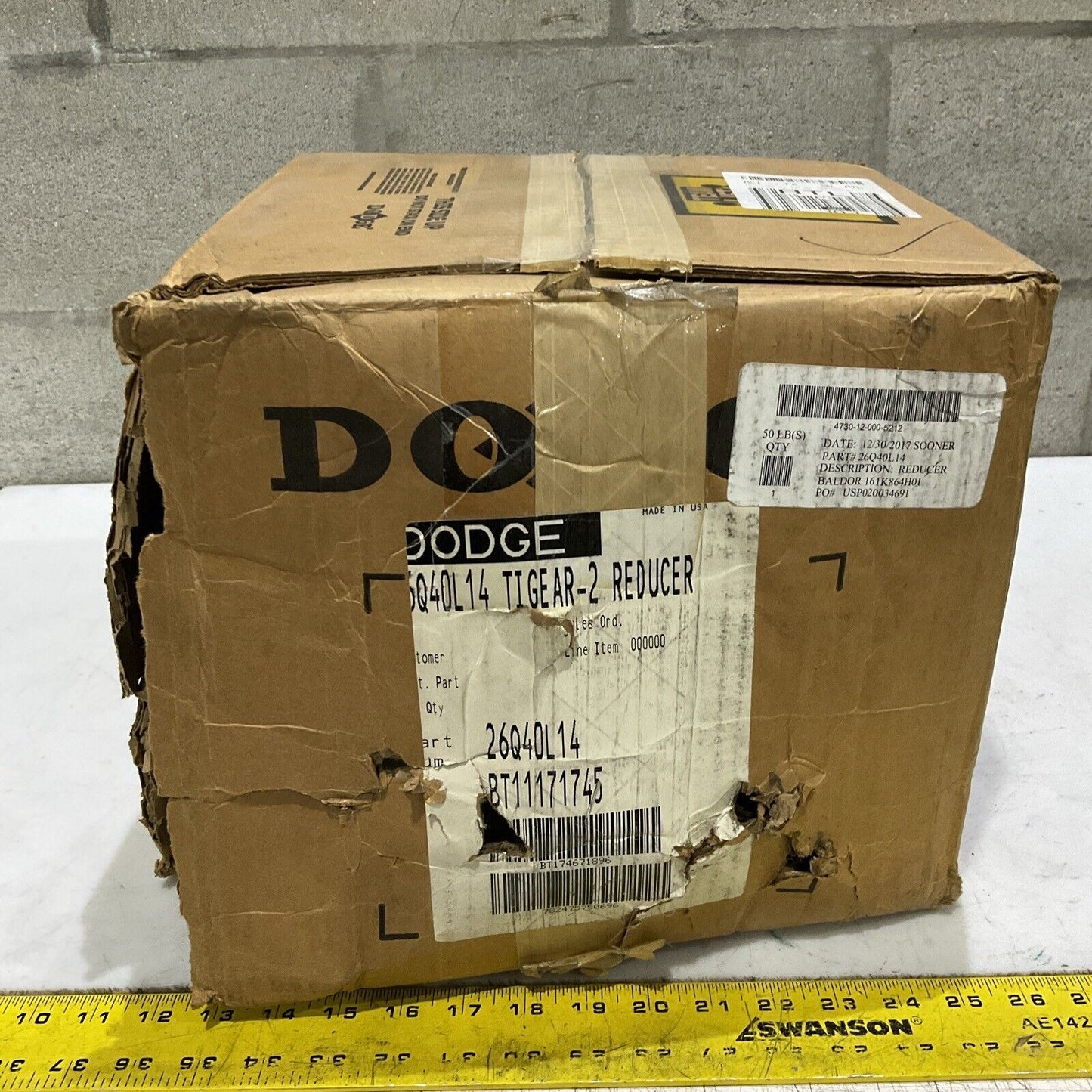 DODGE 26Q40L14 BT11171745 TI GEAR -2 REDUCER U3S