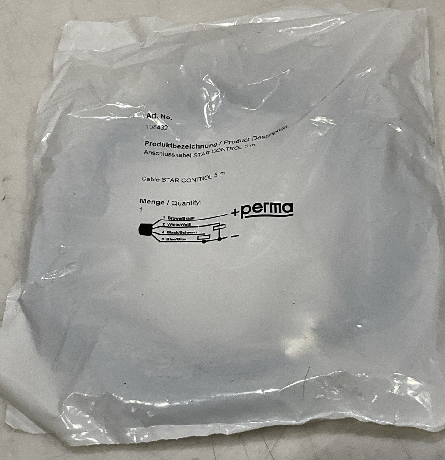 PERMA 108342 STAR CONTROL CABLE 5M U3S