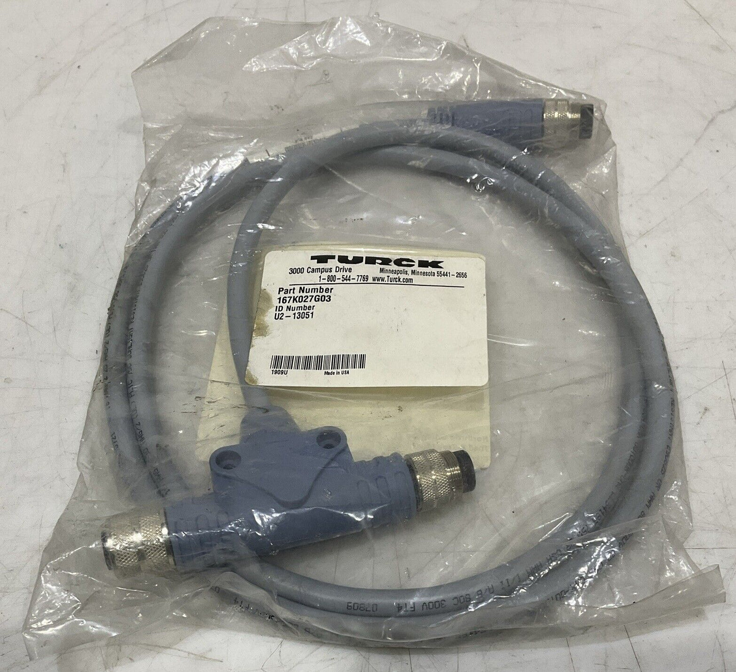 TURCK U2-13051 CABLE ASSEMBLY U3S