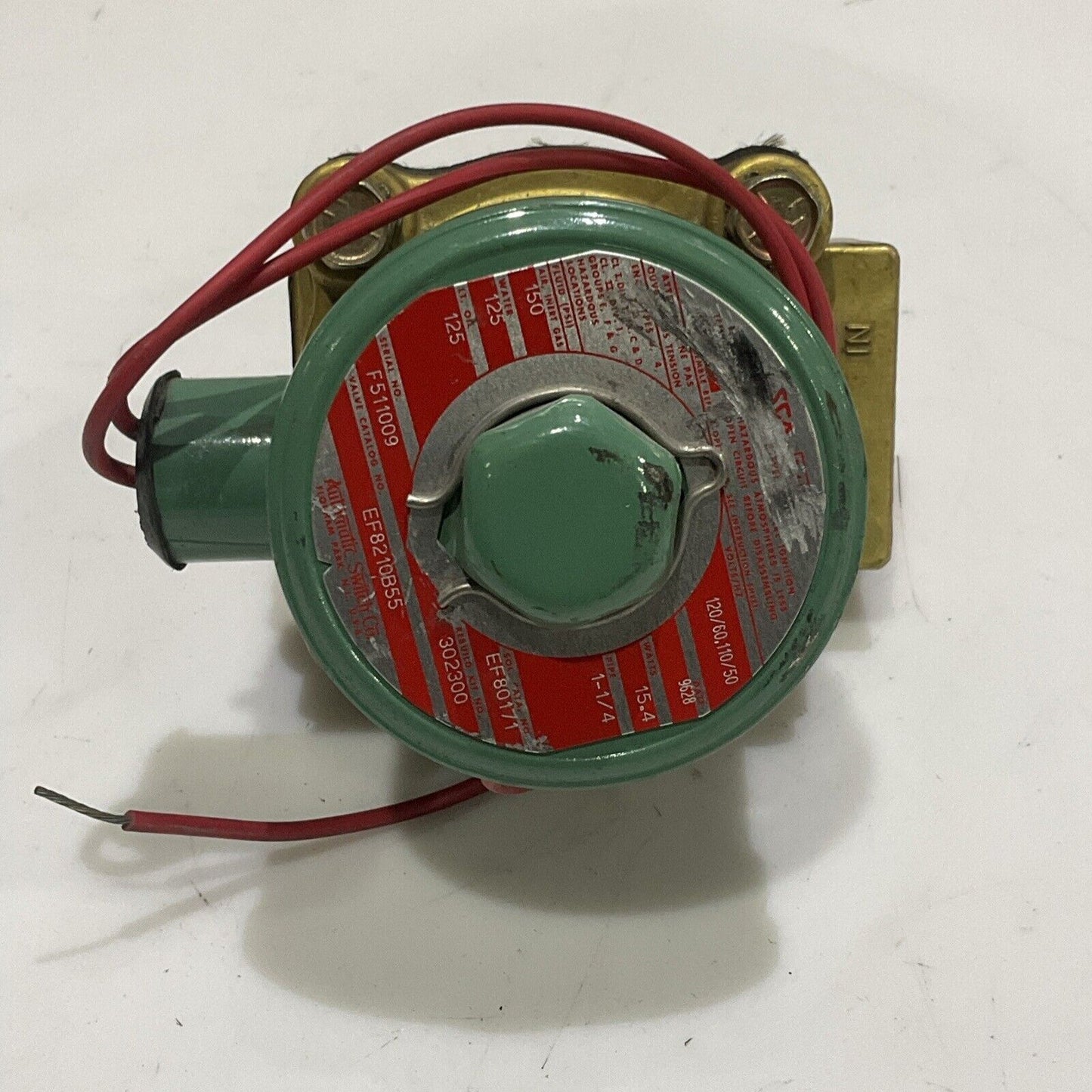 ASCO EF80171 F511009 EF8210B55 SOLENOID VALVE 150/125 PSI 15.4 W 1-1/4 PIPE 120V