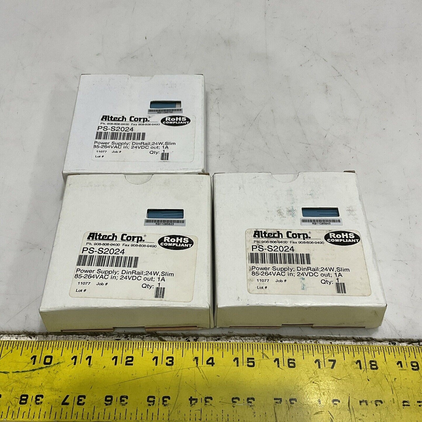 ALTECH CORP PS-S2024 POWER SUPPLY DIN RAIL 24W 1A 85-264VAC 24VDC LOT OF 3 U3S