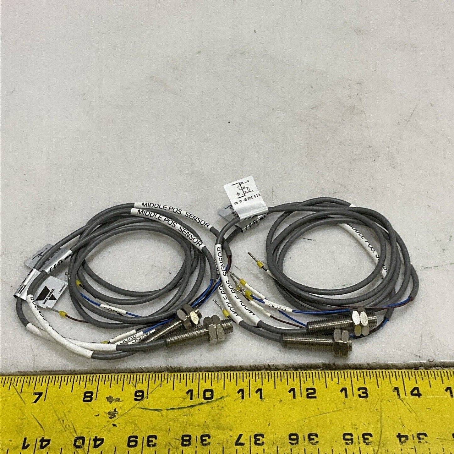 CARLO GAVAZZI IA08BSF20PO MIDDLE POSITION SENSOR CABLE ASSEMBLY LOT OF 4 U3S