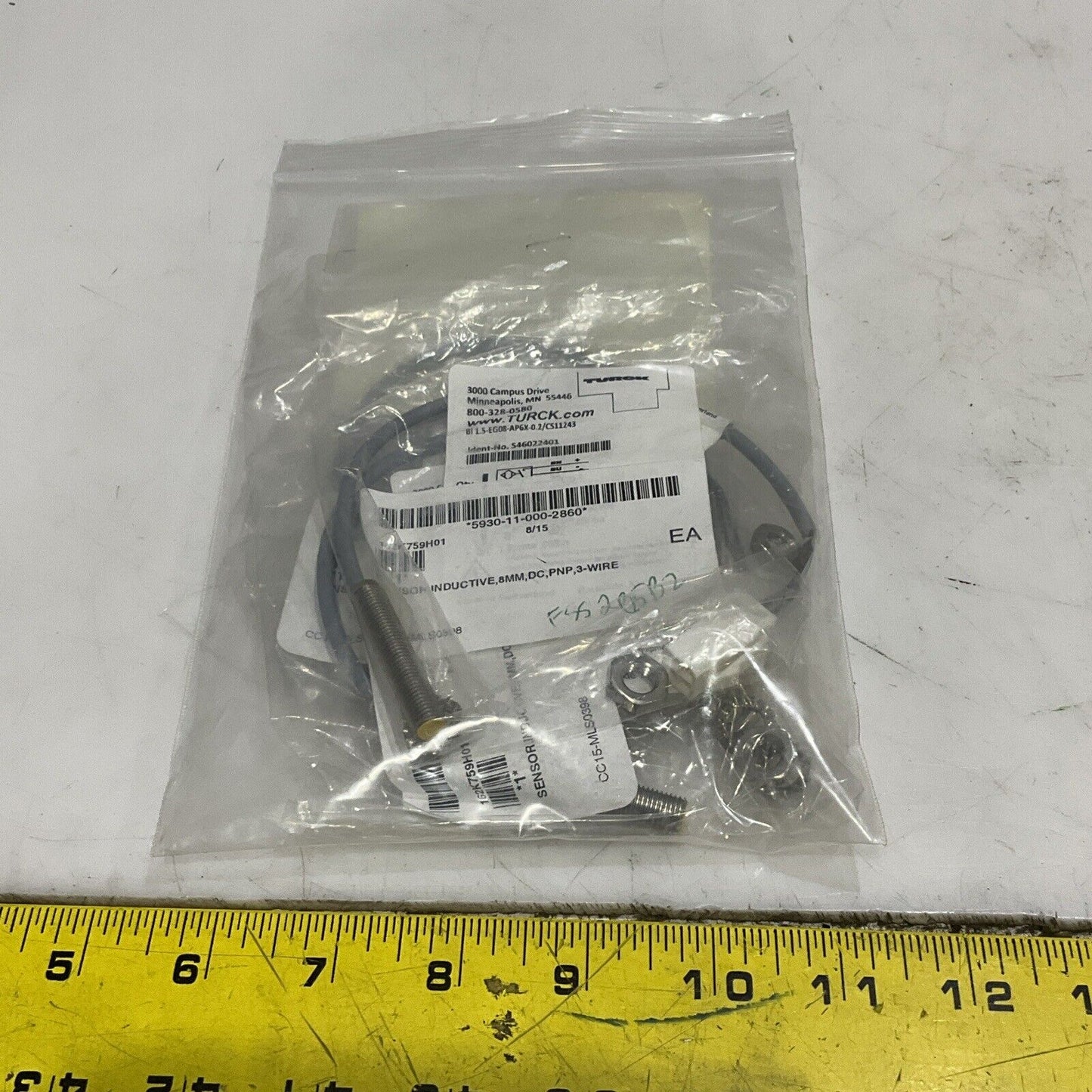 TURCK BI1.5-EG08-AP6X-0.2/CS11243 INDUCTIVE PROXIMITY SENSOR 8MM LOT OF 3 U3S