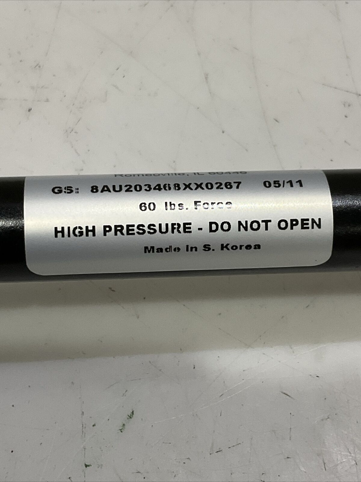 IGS VOLUMELINE 8AU203468XX0267 HIGH PRESSURE GAS SPRING 60 LBS U3S