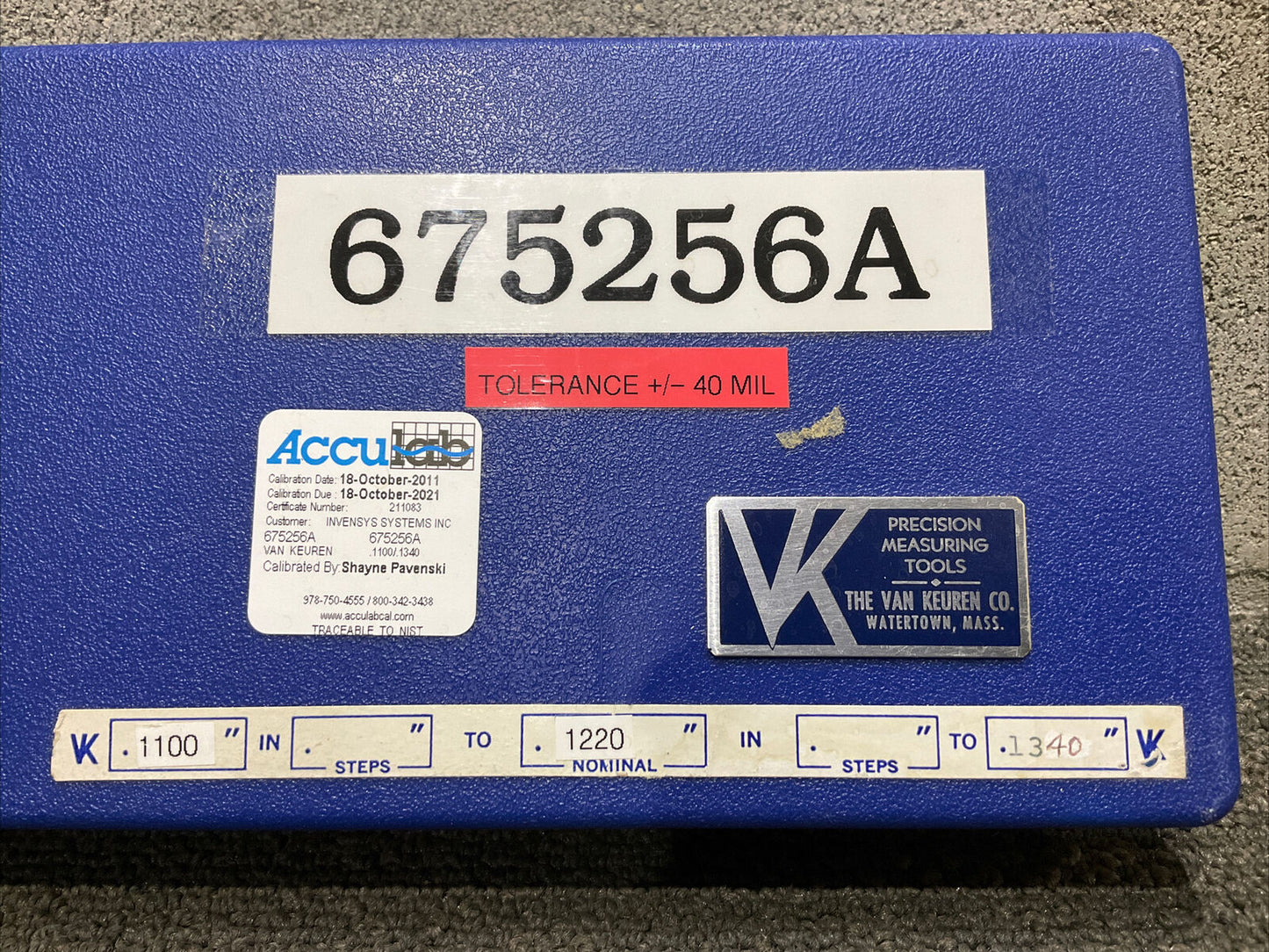 VAN KEUREN .1100-.1340 17 PIECE PIN GAUGE SET 333