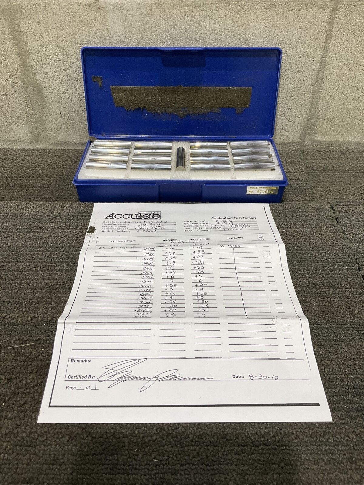 VAN KEUKREN .4940-.5180 17 PIECE GAUGE PIN SET 333