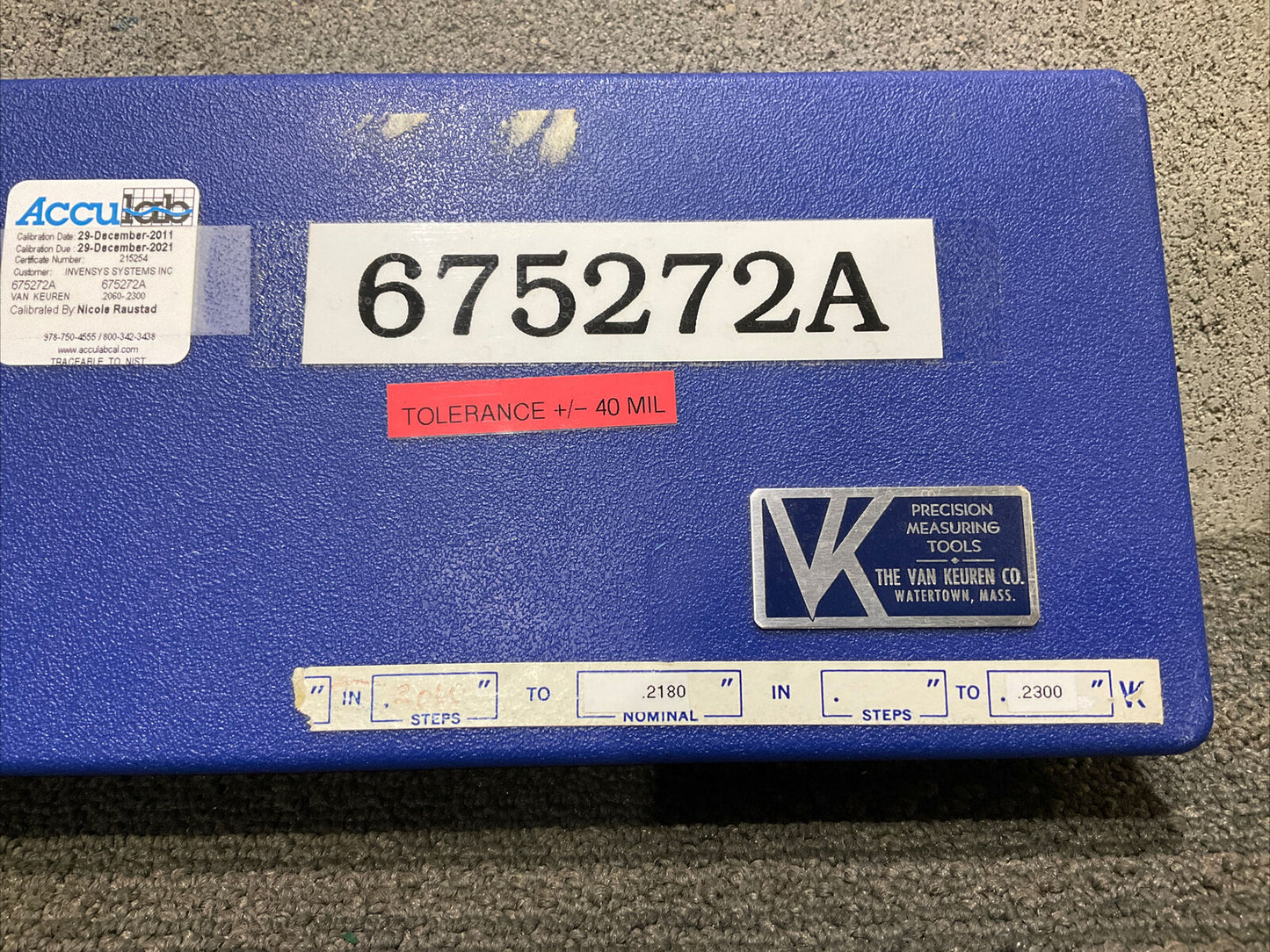 VAN KEUREN .2060-.2300 17 PIECE PIN GAUGE SET 333